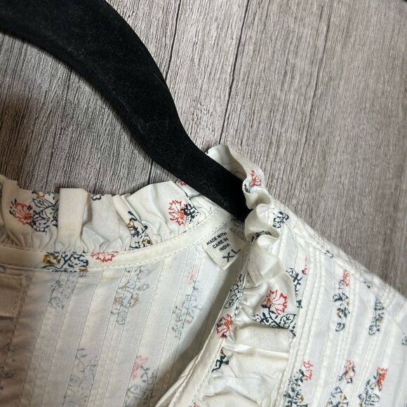 Doen Top Tunic XL Stanton Floral  Balloon Sleeves Ruffle Mini Dress - Picture 5 of 11